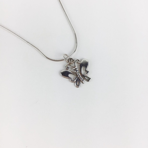 925 Sterling Silver Butterfly Necklace - Picture 4 of 8